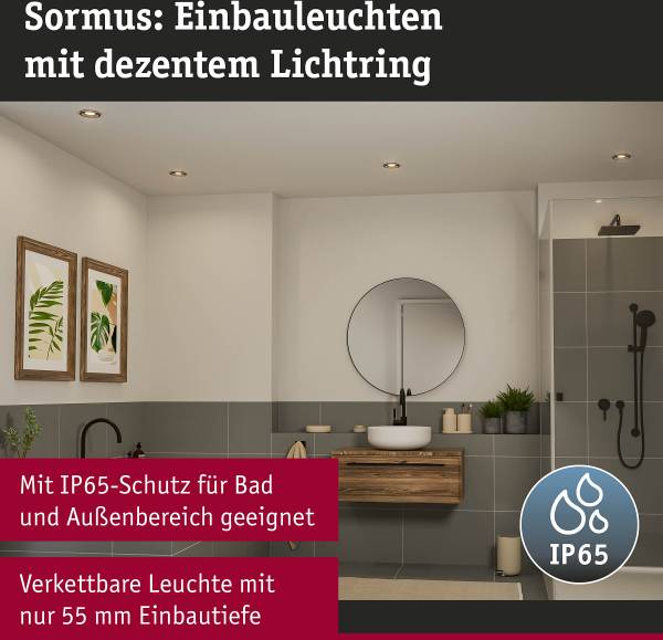 LED-Einbauleuchte Sormus - Kunststoff - Schwarz - 3er Set - Image 7