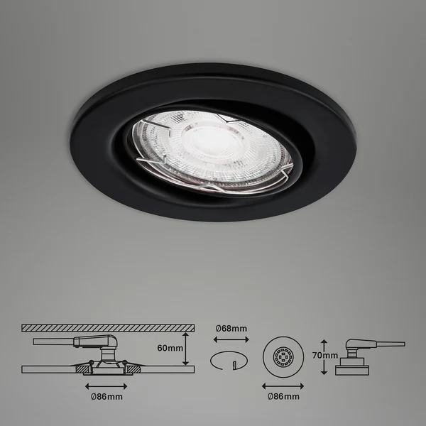 LED-Einbauleuchte Sten V - Eisen - 3-flammig - Image 4
