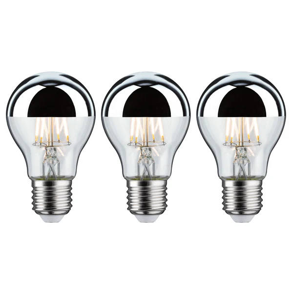 LED-Leuchtmittel Demilla (3er-Set) - Klarglas / Metall - 3-flammig