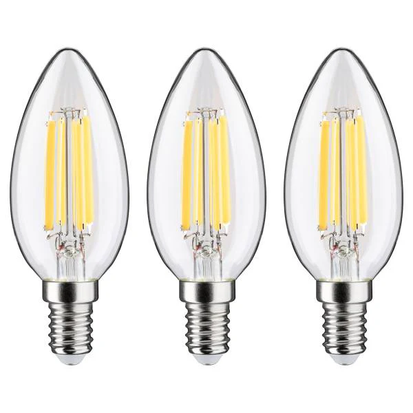 LED-Leuchtmittel Eco-Line Kerze - Klarglas - Transparent - 3er Set - Warmweiß - Image 2