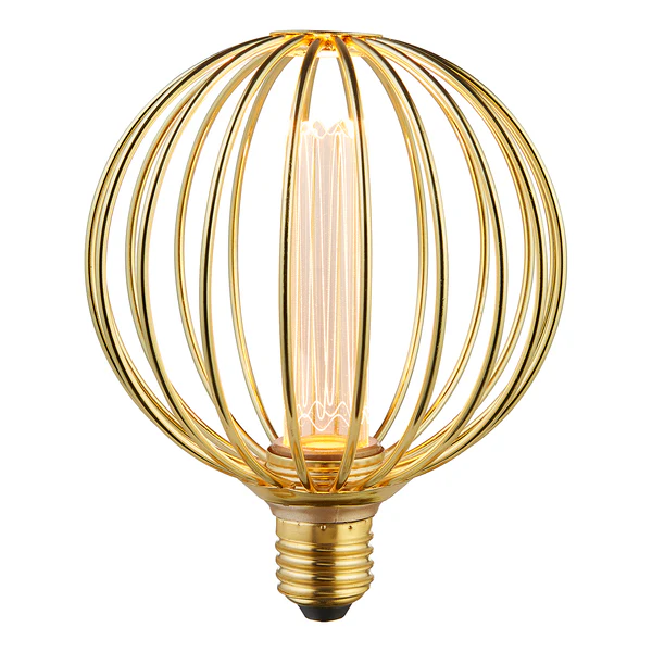 LED-Leuchtmittel Globe - Klarglas / Stahl - Gold