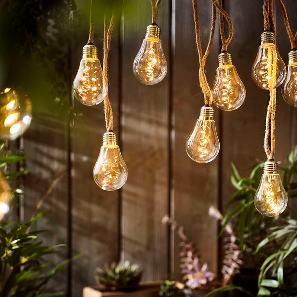 LED-Lichterkette BULB LIGHTS - Klarglas / Jute - 10-flammig - Image 2