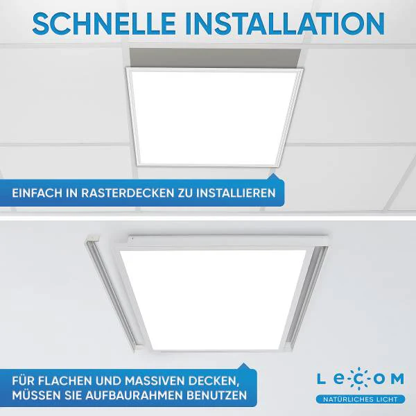 LED-Panel Lecom 11337 62x62 6er-Set - Polypropylen / Aluminium - 1-flammig - Image 6
