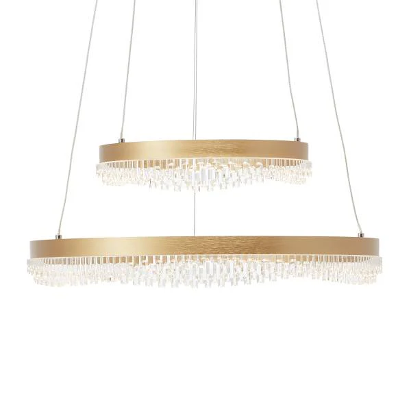 LED-Pendelleuchte Aurora - Aluminium / Acrylglas - 2-flammig - Gold