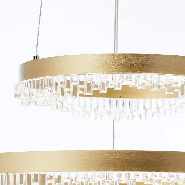 LED-Pendelleuchte Aurora - Aluminium / Acrylglas - 2-flammig - Gold - Image 8