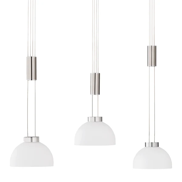 LED-Pendelleuchte Avignon - Glas / Eisen - 3-flammig - Silber - Flammenanzahl: 3