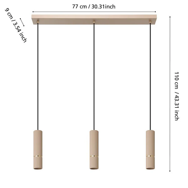 LED-Pendelleuchte Caminia Typ B - Stahl - 3-flammig - Image 9