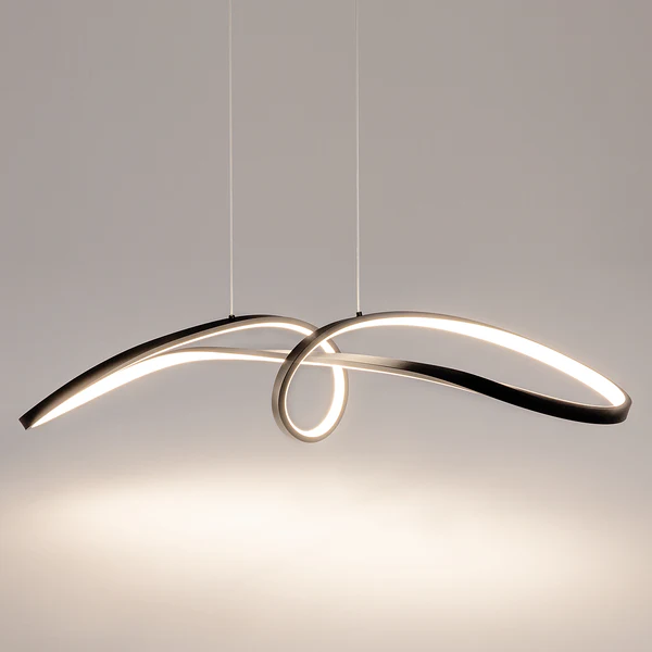 LED-Pendelleuchte Curve - Aluminium - 1-flammig - Schwarz