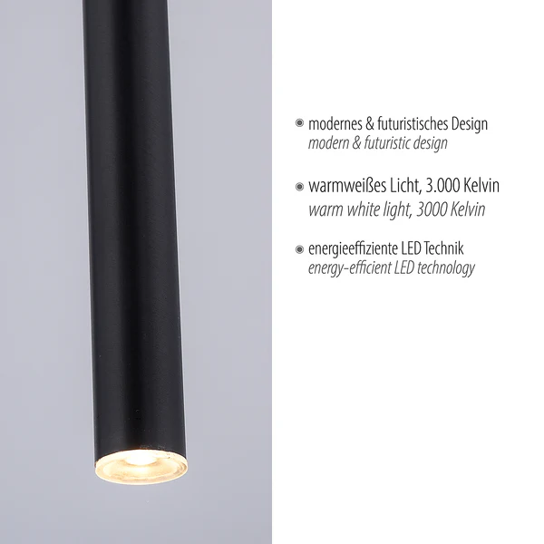 LED-Pendelleuchte Flute Typ A - Aluminium / Eisen - 1-flammig - Schwarz - Image 9