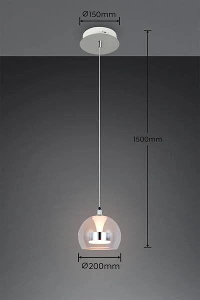 LED-Pendelleuchte Flynt - Klarglas / Eisen - Flammenanzahl: 1 - Image 12