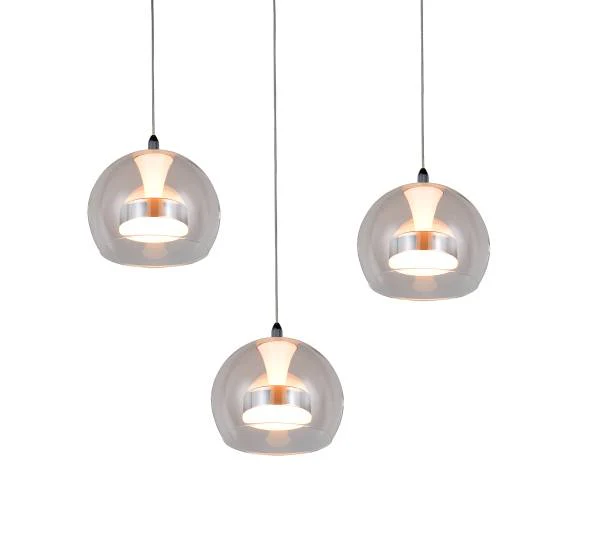 LED-Pendelleuchte Flynt rund - Klarglas / Eisen - 3-flammig - Image 3