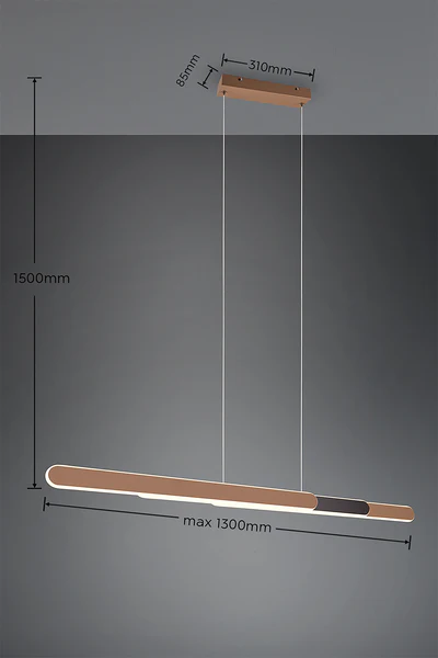 LED-Pendelleuchte Helios - Eisen - 1-flammig - Braun - Breite: 130 cm - Image 23