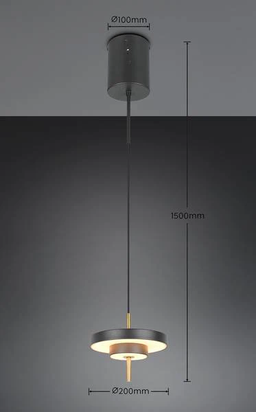 LED-Pendelleuchte Keaton - Polycarbonat / Eisen - 1-flammig - Schwarz - Durchmesser: 20 cm - Image 10