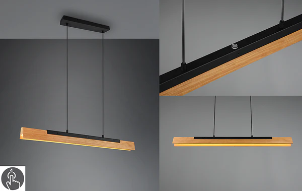 LED-Pendelleuchte Kerala - Kiefer massiv / Stahl - 1-flammig - Image 12