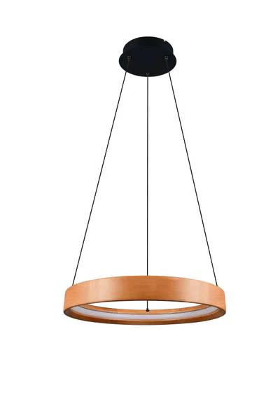 LED-Pendelleuchte Lynwood - Gummibaum teilmassiv / Eisen - 1-flammig - Image 5