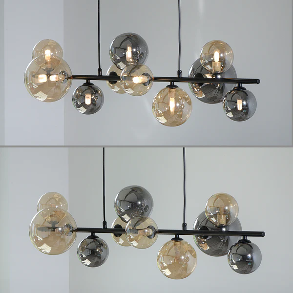 LED-Pendelleuchte Popsicle - Rauchglas / Eisen - 10-flammig - Image 13