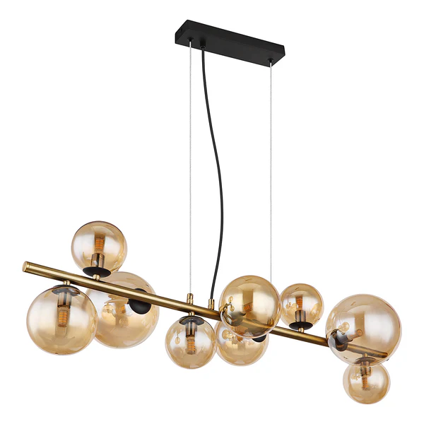 LED-Pendelleuchte Riha - Farbglas / Eisen- 9-flammig - Image 3