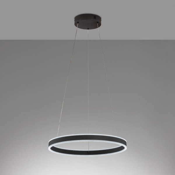 LED-Pendelleuchte Sirko Typ A - Eisen / Acrylglas - 1-flammig - Schwarz - Durchmesser: 50 cm