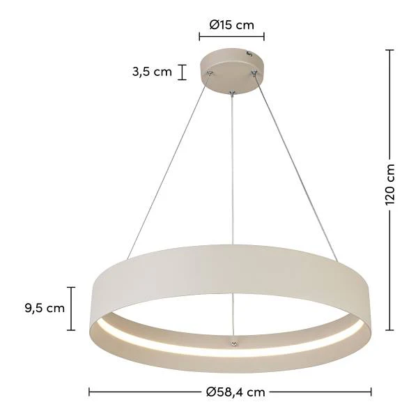 LED-Pendelleuchte Teresa - Eisen - Beige - Image 16