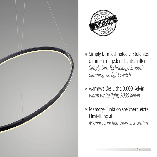 LED-Pendelleuchte Titus - Kunststoff / Aluminium - 1-flammig - Breite: 118 cm - Image 9