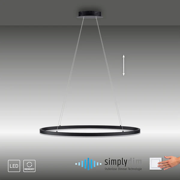 LED-Pendelleuchte Titus - Kunststoff / Aluminium - 1-flammig - Breite: 80 cm - Image 8