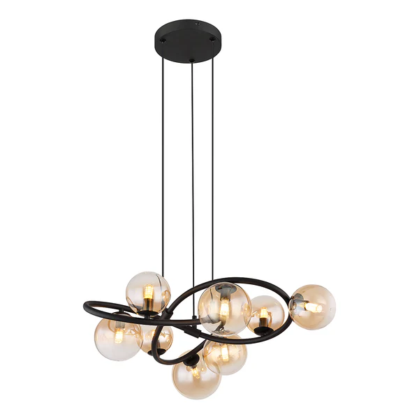 LED-Pendelleuchte Tuberius - Farbglas / Eisen - 8-flammig - Image 5