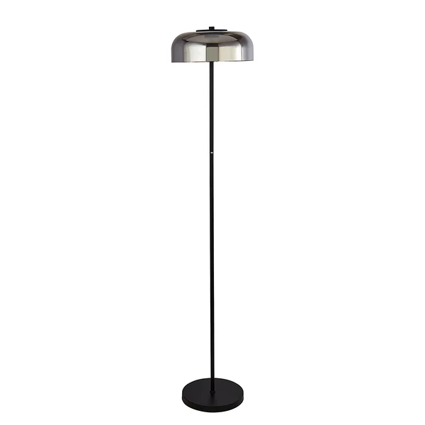 LED-Stehleuchte Frisbee - Rauchglas / Stahl - Schwarz 1-flammig - Image 3