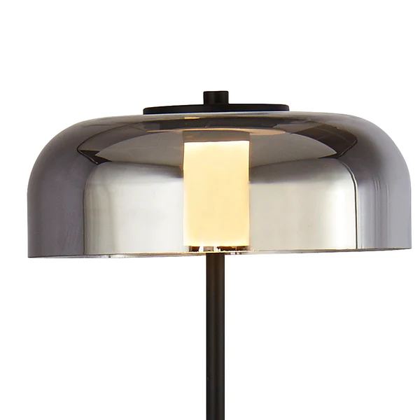 LED-Stehleuchte Frisbee - Rauchglas / Stahl - Schwarz 1-flammig - Image 4