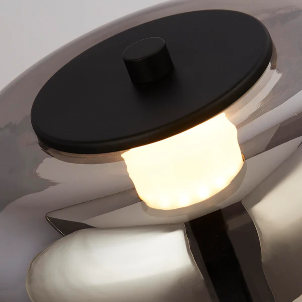 LED-Stehleuchte Frisbee - Rauchglas / Stahl - Schwarz 1-flammig - Image 5