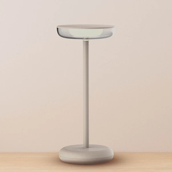 LED-Tischleuchte Pasi - Acrylglas / Eisen - 1-flammig - Beige