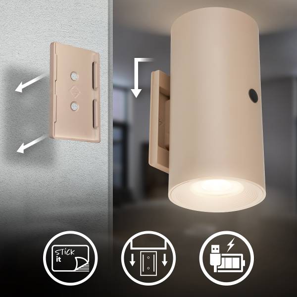 LED-Wandleuchte Misy - Polypropylen - Beige - Image 9