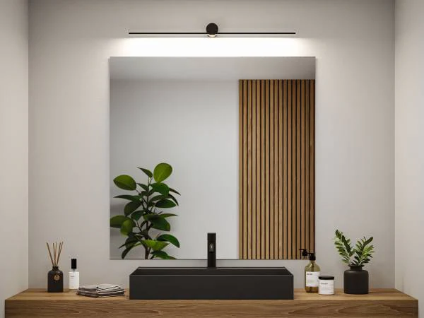 LED-Wandleuchte Sava - Aluminium - Schwarz - Breite: 90 cm - Image 2
