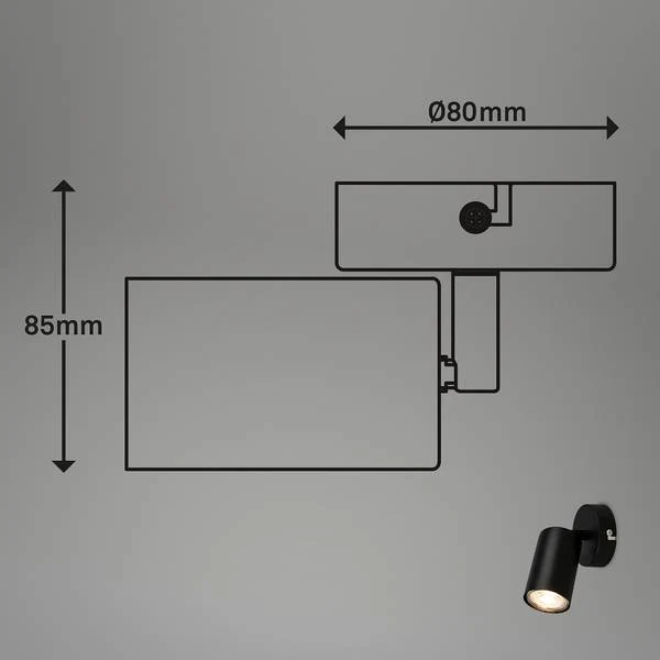 LED Wandleuchte Spot - Schwarz - Image 5
