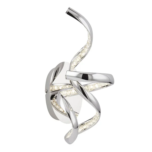 LED-Wandleuchte Twirls - Kristallglas / Stahl - 1-flammig