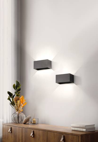 LED-Wandleuchte Wallo - Eisen - 4-flammig - Schwarz - Image 2