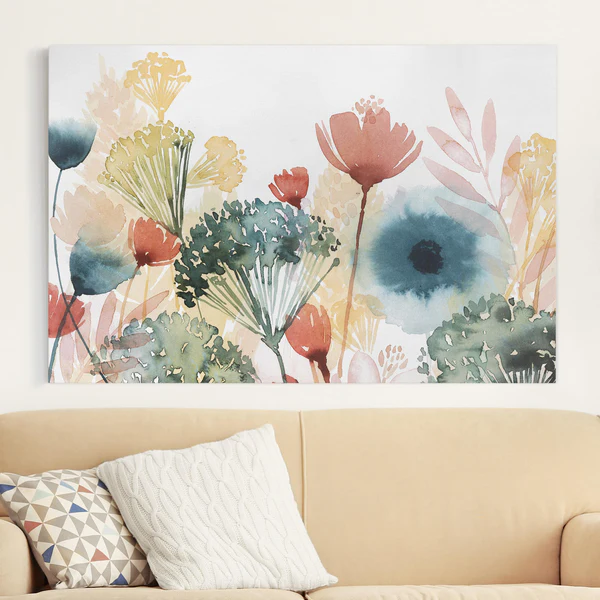Leinwandbild Wildblumen im Sommer I - Weiß - 90 x 60 x 2 cm - Breite: 90 cm - Image 2