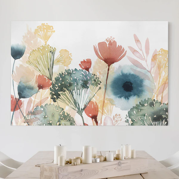 Leinwandbild Wildblumen im Sommer I - Weiß - 90 x 60 x 2 cm - Breite: 90 cm - Image 3