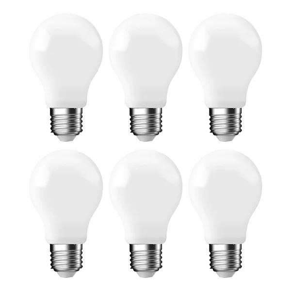Leuchtmittel Fil II (6er-Set) - Milchglas - 6-flammig - Weiß