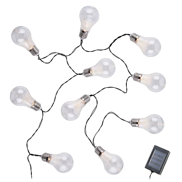 Lichterkette SUNLIGHT Solar - ABS - 10-flammig - Durchscheinend