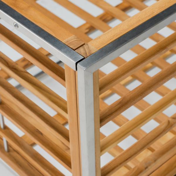 Loungeecke TEAKLINE - Webstoff / Teak massiv - Hellgrau - Image 9
