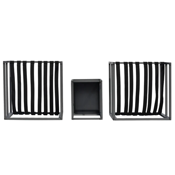 Loungegruppe Moda 3-teilig - Stahl / Webstoff - Grau - Image 12