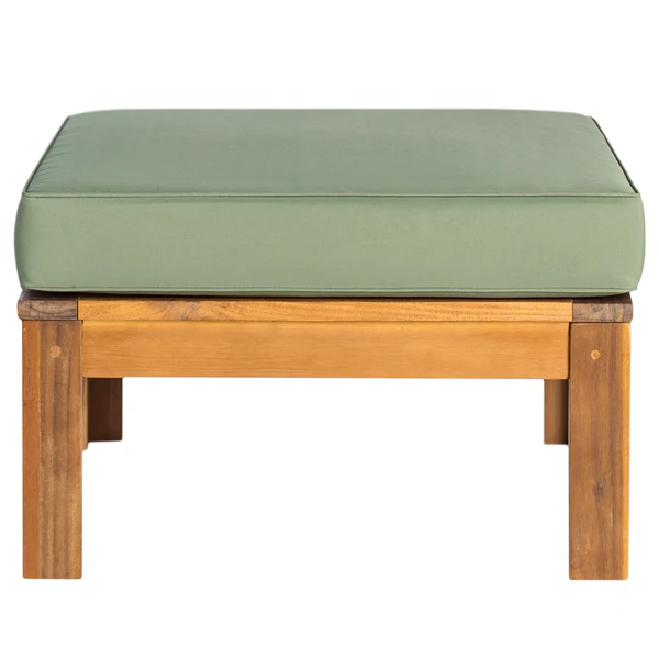 Loungehocker LEXI - Webstoff / Akazie massiv - Helles Olivgrün - Image 10