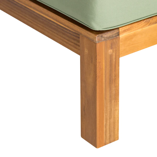 Loungehocker LEXI - Webstoff / Akazie massiv - Helles Olivgrün - Image 15