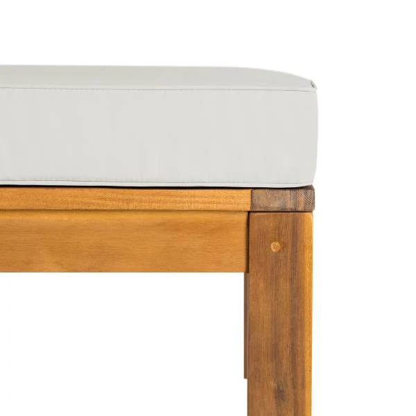 Loungehocker LEXI - Webstoff / Akazie massiv - Hellgrau - Image 11