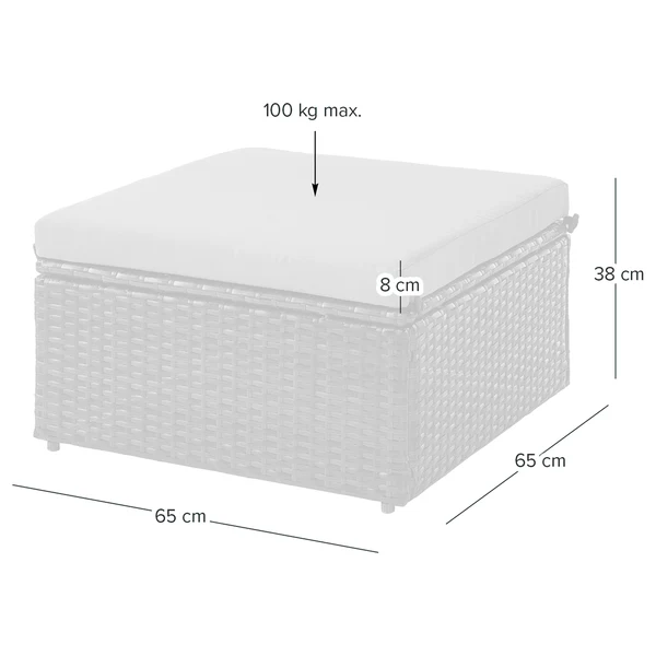 Loungehocker Paradise Lounge - Polyrattan / Polyester - Braun / Beige - Image 9