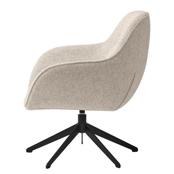 Loungesessel Baracoa - Bouclé / Stahl - Beige / Schwarz - Image 3