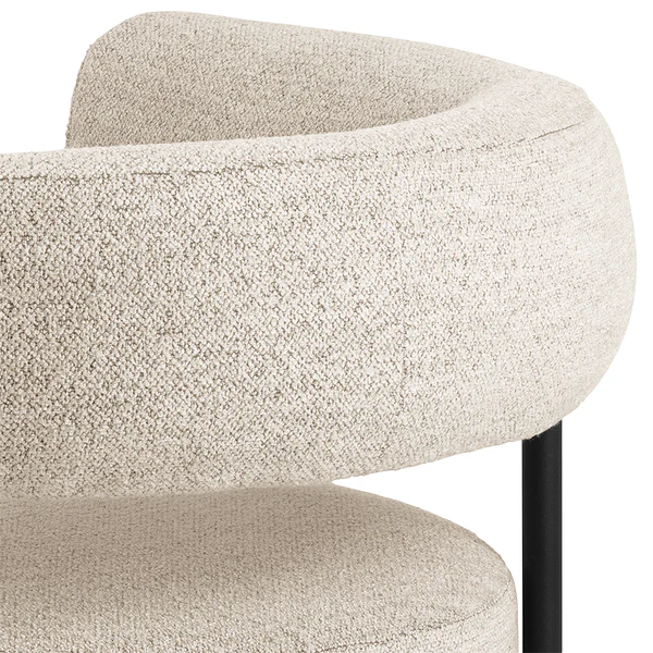 Loungesessel Kerame - Bouclé / Stahl - Beige / Schwarz - Image 5