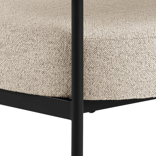 Loungesessel Kerame - Bouclé / Stahl - Beige / Schwarz - Image 7