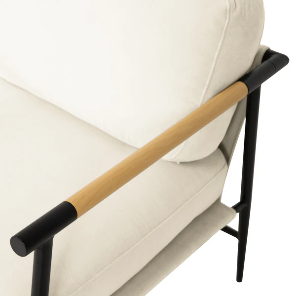 Loungesessel KOCANUS - Webstoff / Eisen - Creme / Schwarz - Image 7