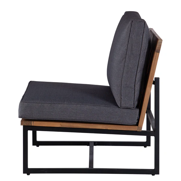 Loungesessel LeRoy II - Polyester / Akazie massiv - Grau / Braun - Image 5